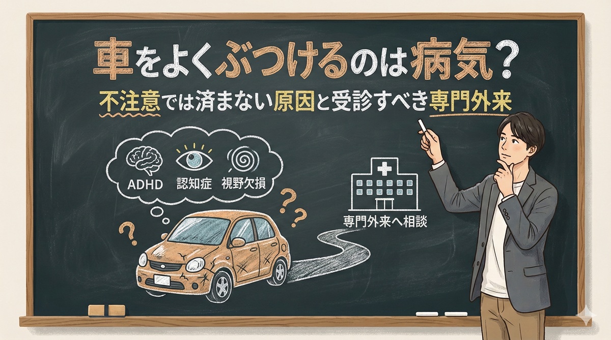車をよくぶつけるのは病気?不注意では済まない原因と受診すべき専門外来