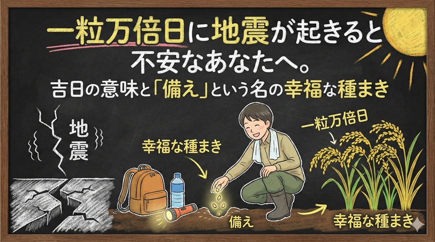 一粒万倍日に地震が起きると不安なあなたへ。吉日の意味と「備え」という名の幸福な種まき
