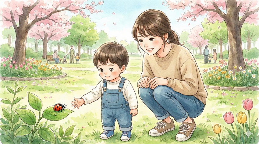 庭や公園で黒いてんとう虫を見つけた時の上手な接し方