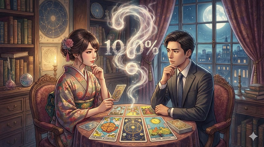 タロット占いで当たる確率は何％？的中率の真実を解説的中率を100％と言い切れない論理的な理由