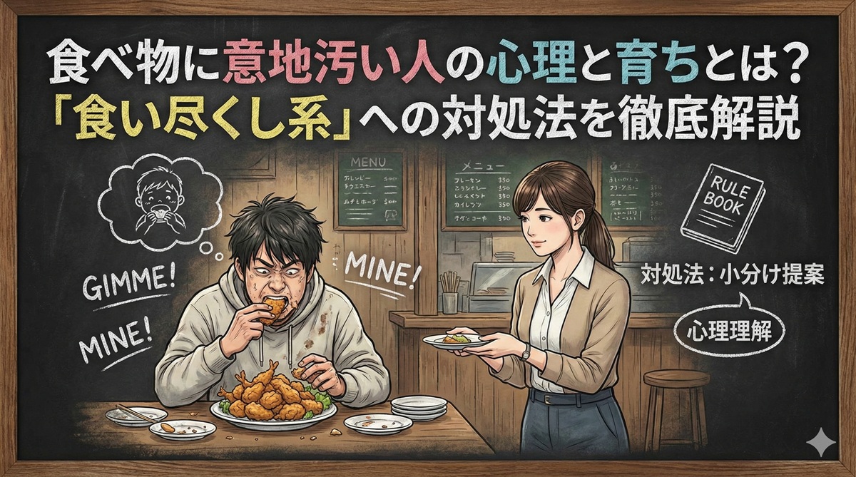 食べ物に意地汚い人の心理と育ちとは?「食い尽くし系」への対処法を徹底解説