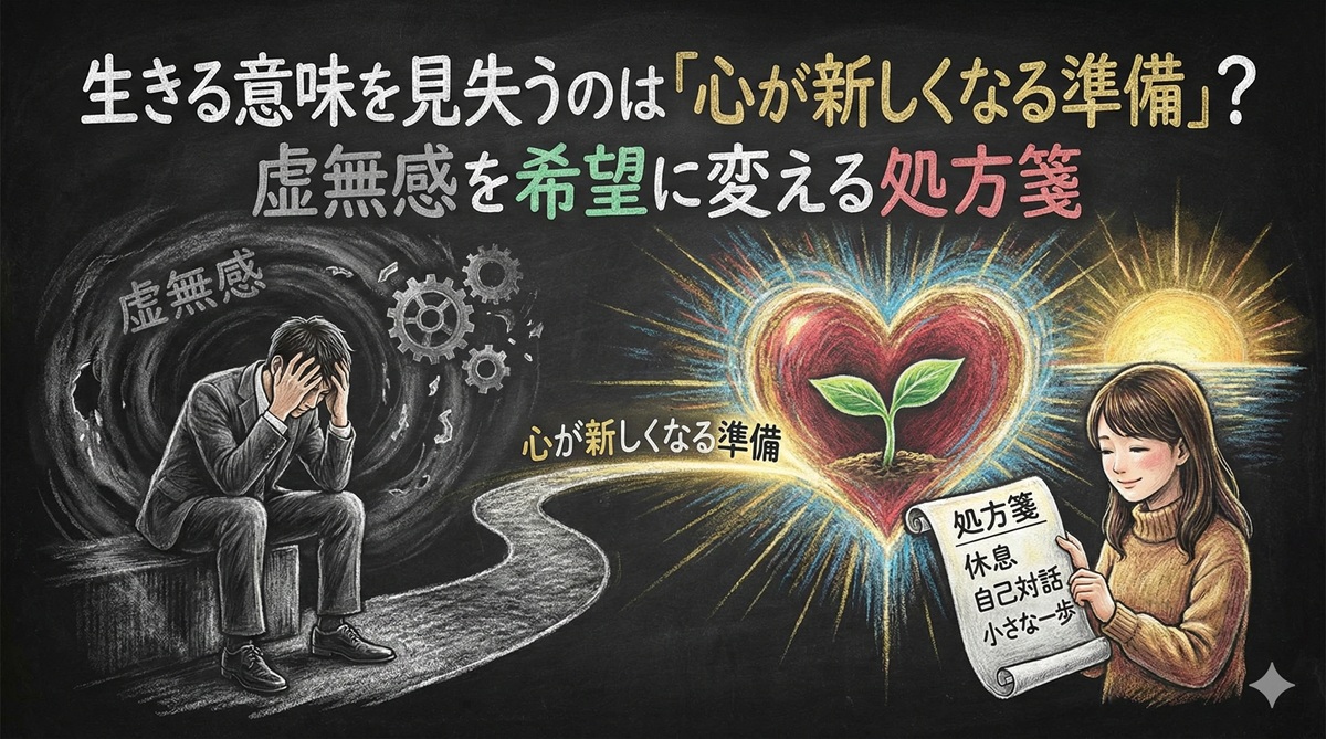 生きる意味を見失うのは「心が新しくなる準備」?虚無感を希望に変える処方箋