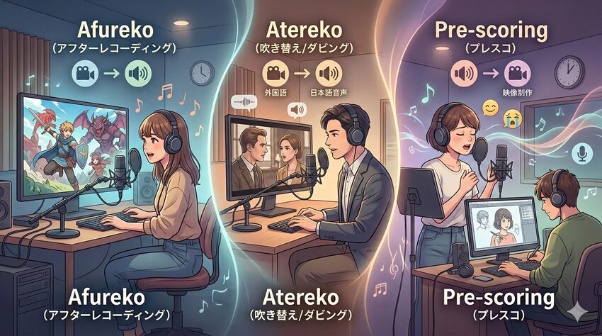 プレスコと比較して見えてくるアフレコとアテレコの特徴