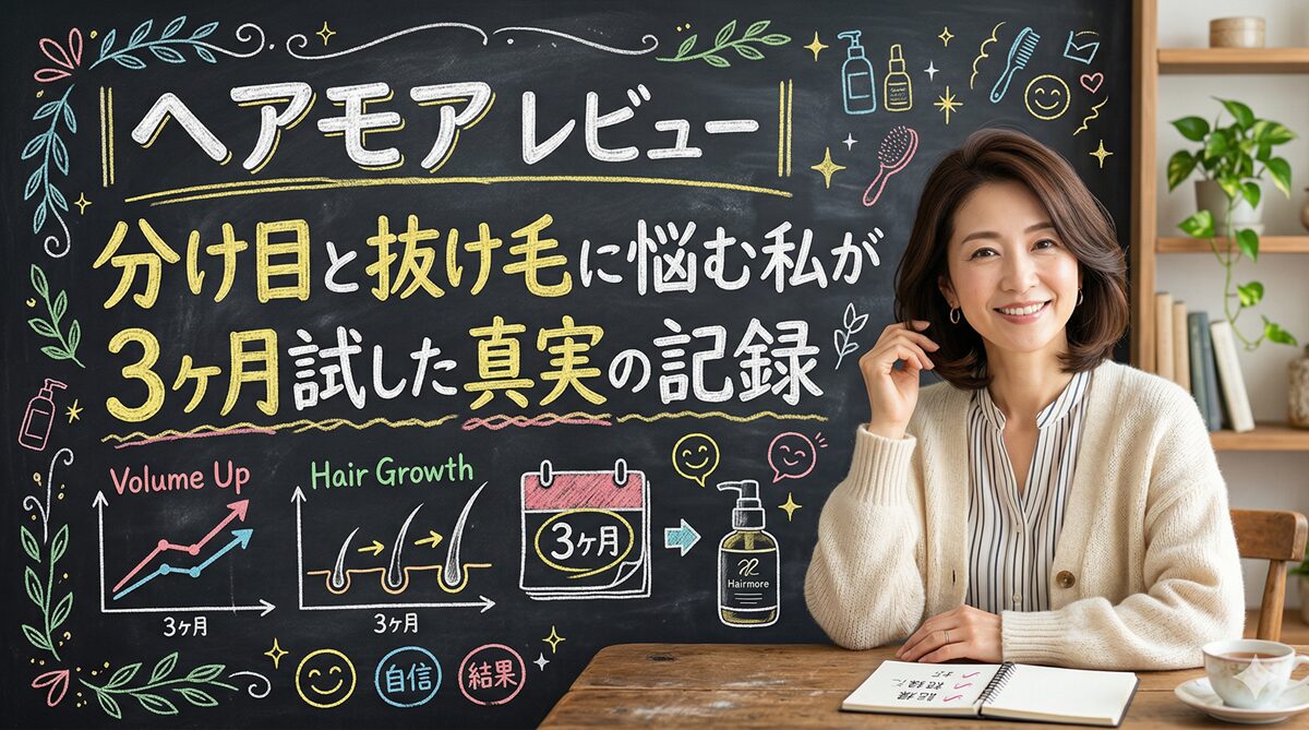 ヘアモア レビュー|分け目と抜け毛に悩む私が3ヶ月試した真実の記録