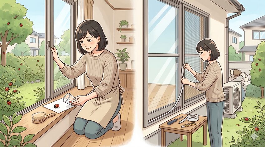 テントウムシが家の中に入った時の上手な追い出し方と侵入防止策