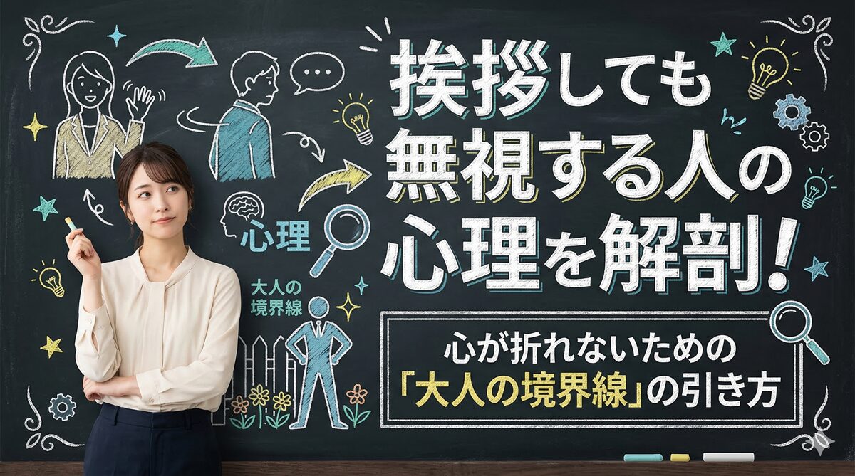 挨拶しても無視する人の心理を解剖!心が折れないための「大人の境界線」の引き方