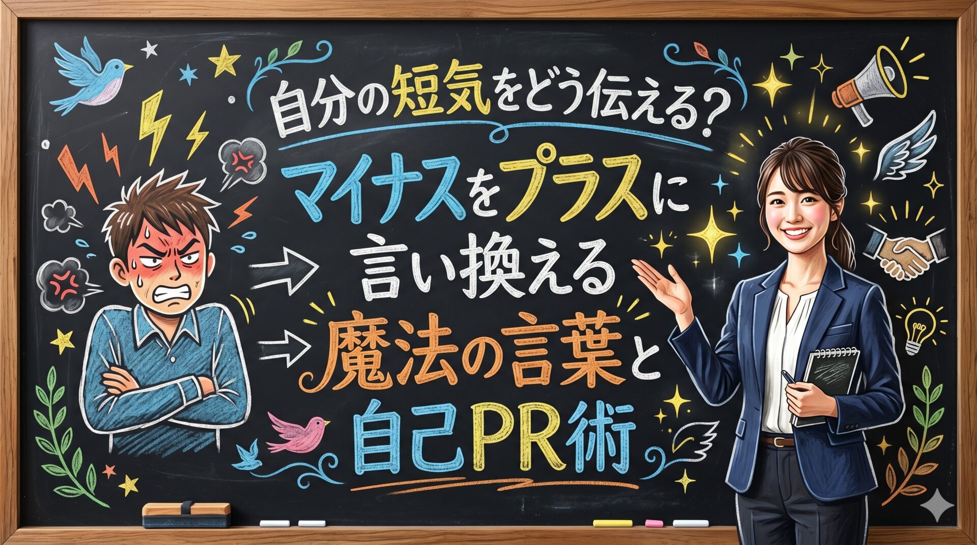 自分の短気をどう伝える？マイナスをプラスに言い換える魔法の言葉と自己PR術