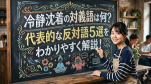 冷静沈着の対義語は何？代表的な反対語5選をわかりやすく解説！