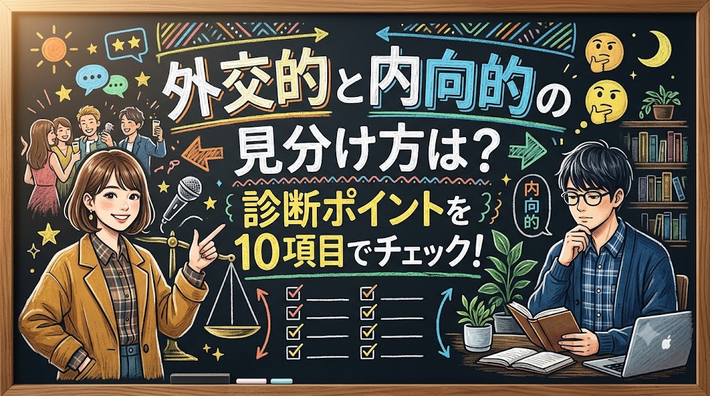 外交的と内向的の見分け方は?診断ポイントを10項目でチェック!