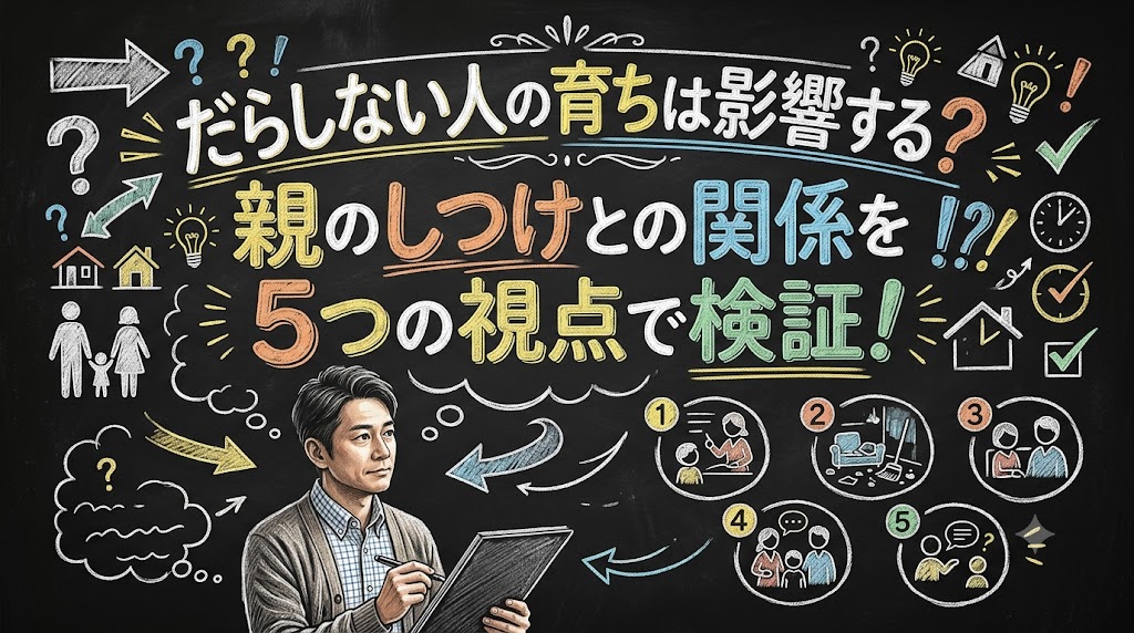 だらしない人の育ちは影響する？親のしつけとの関係を5つの視点で検証！