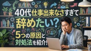40代仕事出来なさすぎて辞めたい？5つの原因と対処法を紹介！