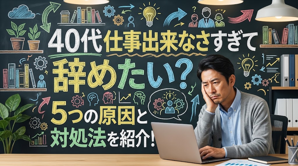 40代仕事出来なさすぎて辞めたい？5つの原因と対処法を紹介！
