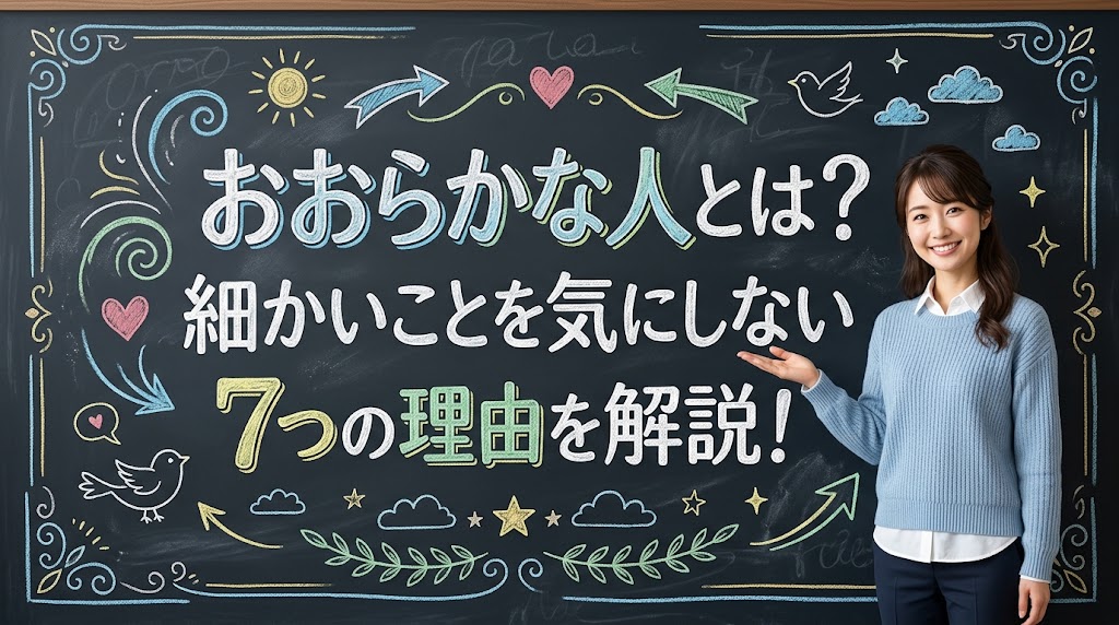 おおらかな人とは?細かいことを気にしない7つの理由を解説!